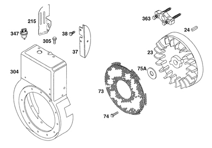 Blower Hsg, Flywheel Diagram and Parts List for 19B412-0567-XX  Briggs and Stratton Engine